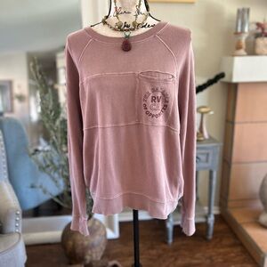 RVCA Women's Dusty Pink Crew Neck Sweater